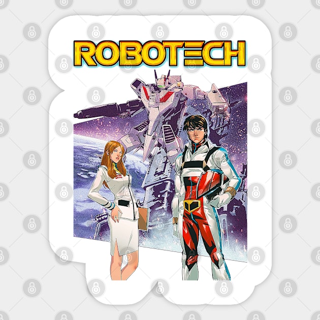 Robotech Retro Poster Sticker by AllWellia